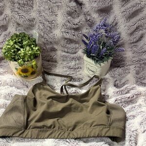 Olive Green Sports Bra